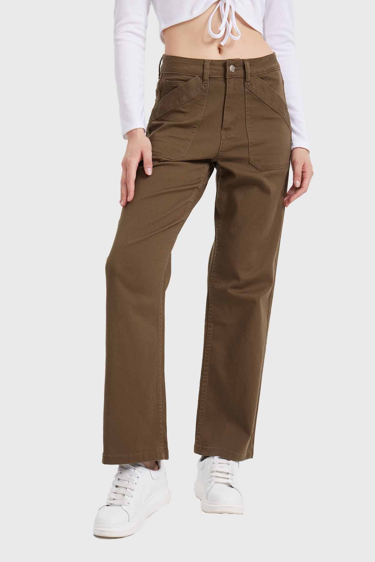 Jeans Mujer Recto Verde