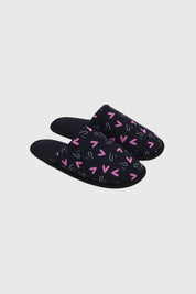 Pantufla Mujer Estampada Negro