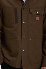 CHAQUETA HOMBRE CON CUELLO VERDE MILITAR