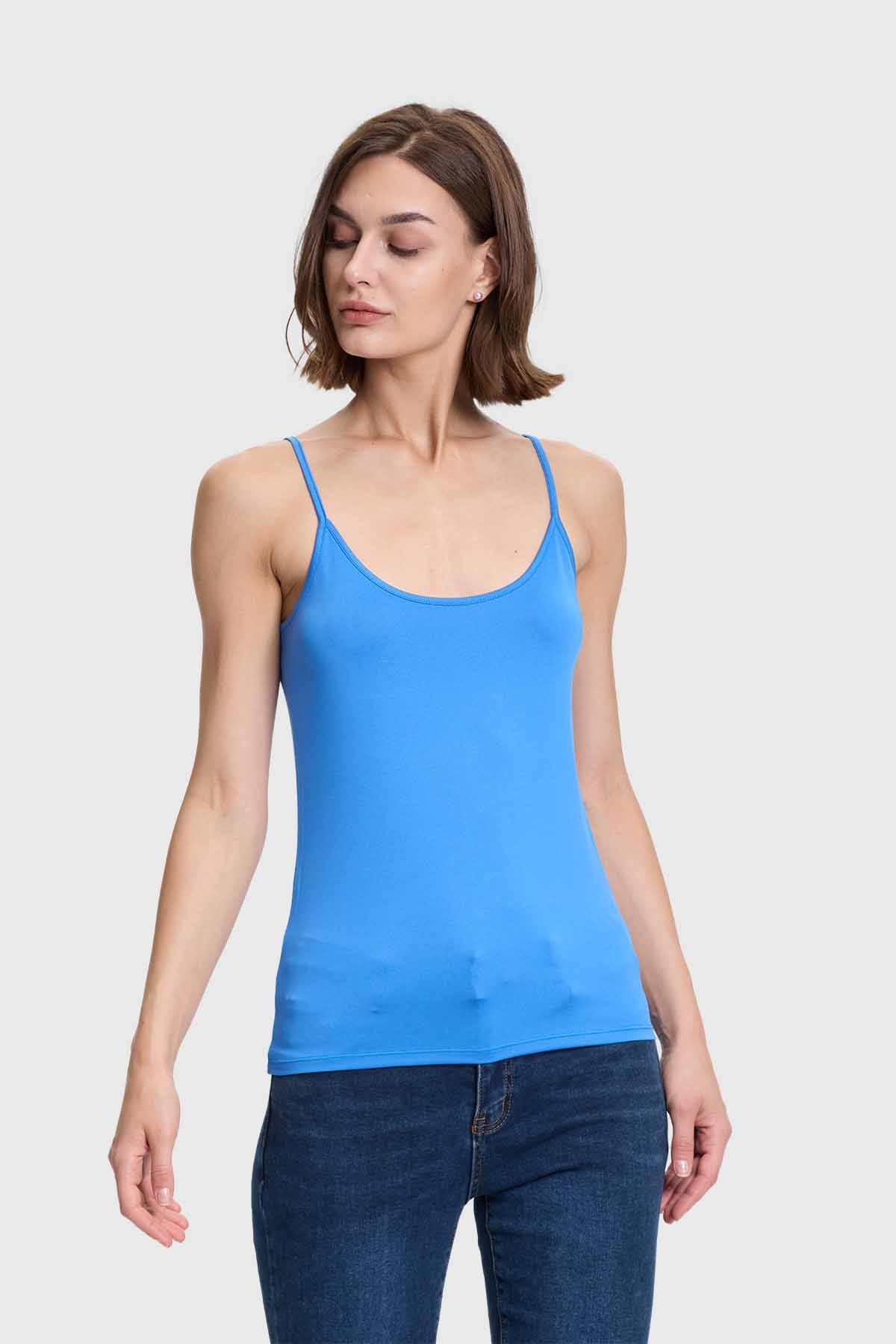 Polera Mujer Peto Pabilo Azul
