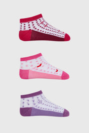 Calceta Niña Tripack Deportiva Fucsia