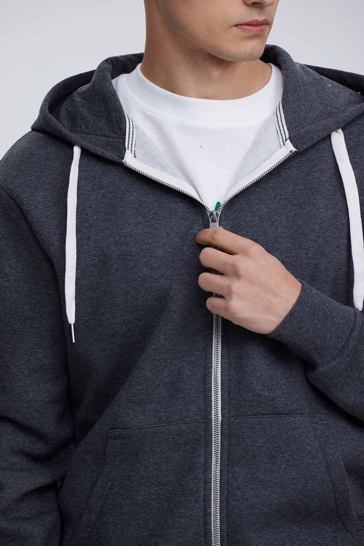 Polerón Hombre Básico Hoodie Marengo