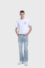 Jeans Hombre Straight Costura Azul