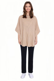 Sweater Mujer Poncho Beige