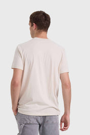 Polera Hombre Con Bolsillo Beige / Verde