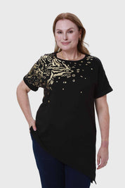 Polera Mujer Estampado Negro