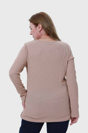Polera Mujer Rib Beige