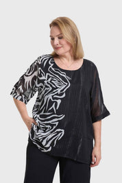 Blusa Mujer Flare Doble Capa Negro