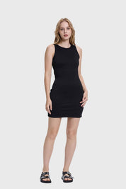 Vestido Mujer Abertura Espalda Negro