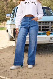 Jeans Mujer Wide Leg Basta Azul