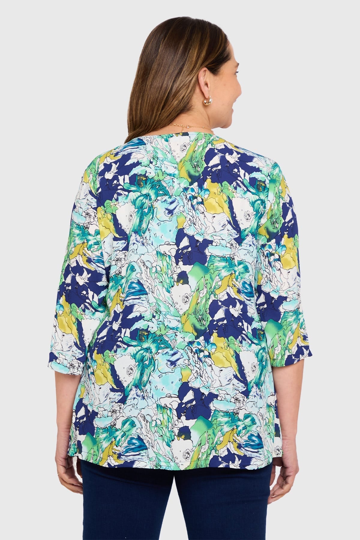 Blusa Mujer Crep Abertura Azul