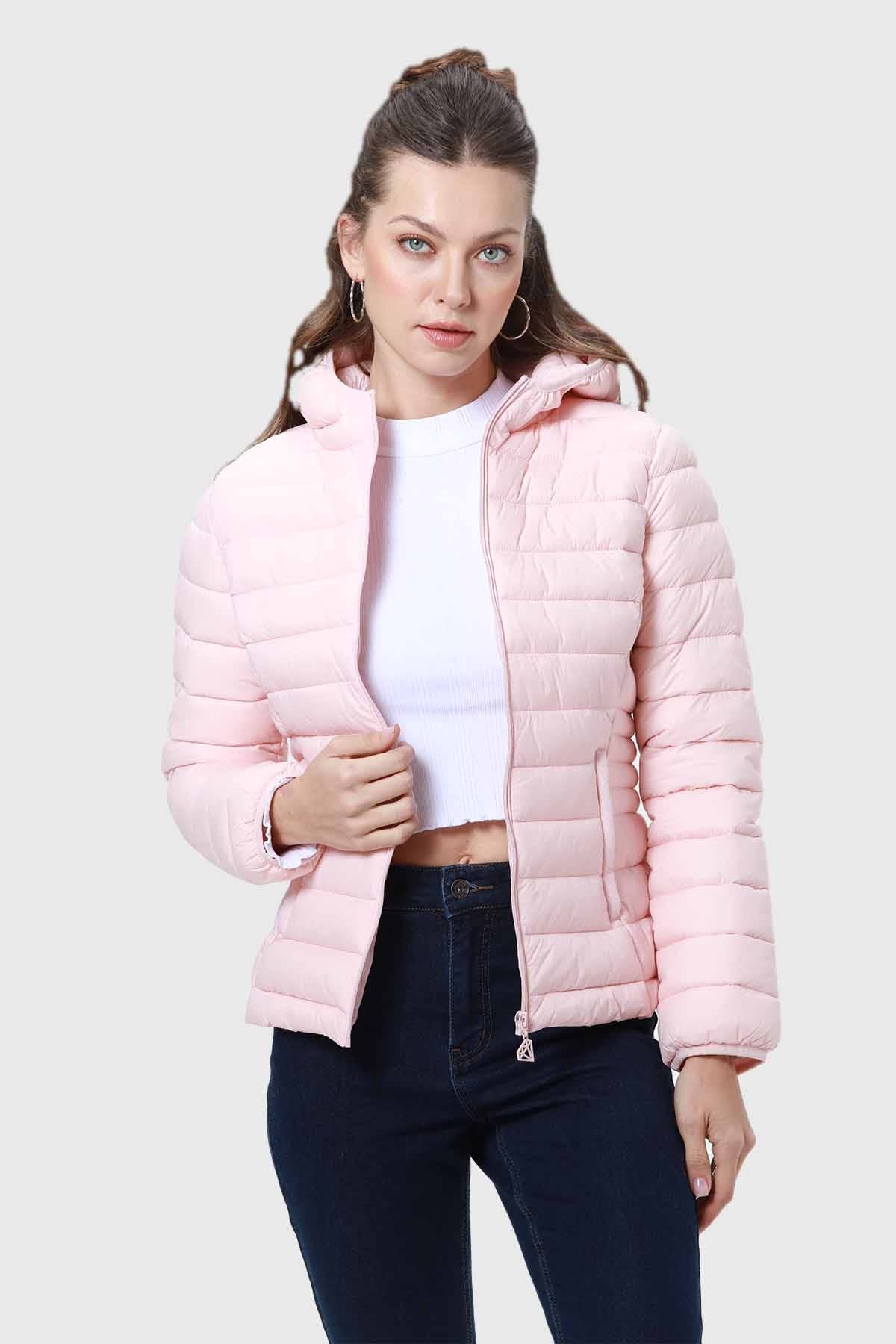 PARKA MUJER CORTA PLUMMY PALO ROSA