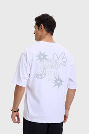 Polera Hombre Print Graffiti Blanco