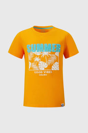 Polera Niño Lentejuelas Naranjo