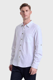 Camisa Hombre Lino Blanco