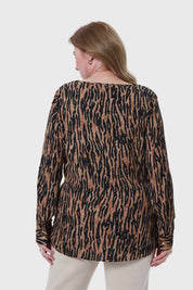 Blusa Mujer Crep Camel