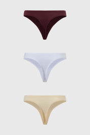 Calzón Mujer Colaless Tripack Algodón Blanco