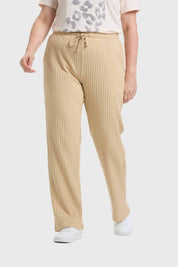 Pantalón Buzo Mujer Con Cordones Beige