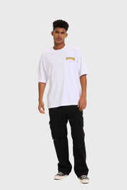 Polera Hombre Print Flamas Blanco