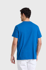 Polera Hombre Con Bolsillo Azul