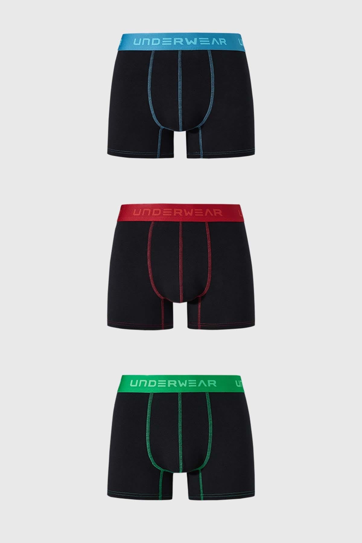 Boxer Hombre Tripack Largo Negro