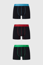 Boxer Hombre Tripack Largo Negro