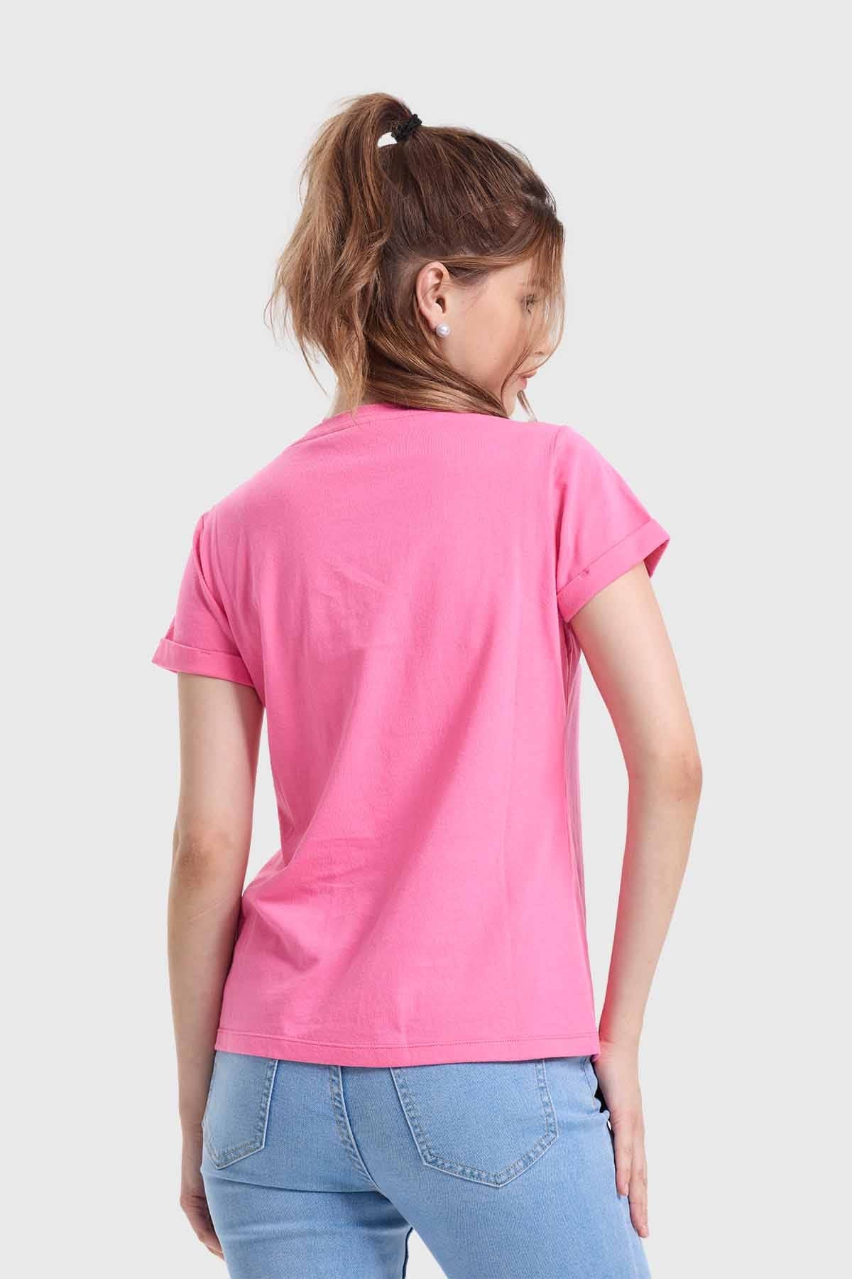 Polera Mujer Gráfica Roll Up Rosado