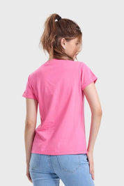 Polera Mujer Gráfica Roll Up Rosado