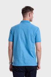 Polera Hombre Piqué Básica Azul