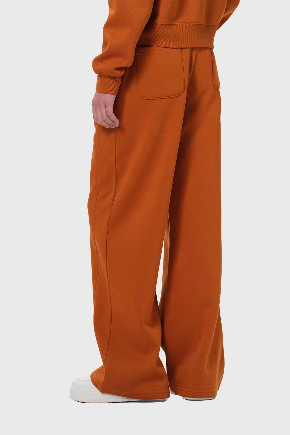 Pantalón Buzo Niña Pierna Ancha Camel