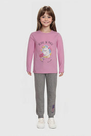 Polera Niña Lentejuelas Palo Rosa
