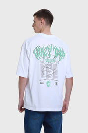 Polera Hombre Doble Print Texto Blanco