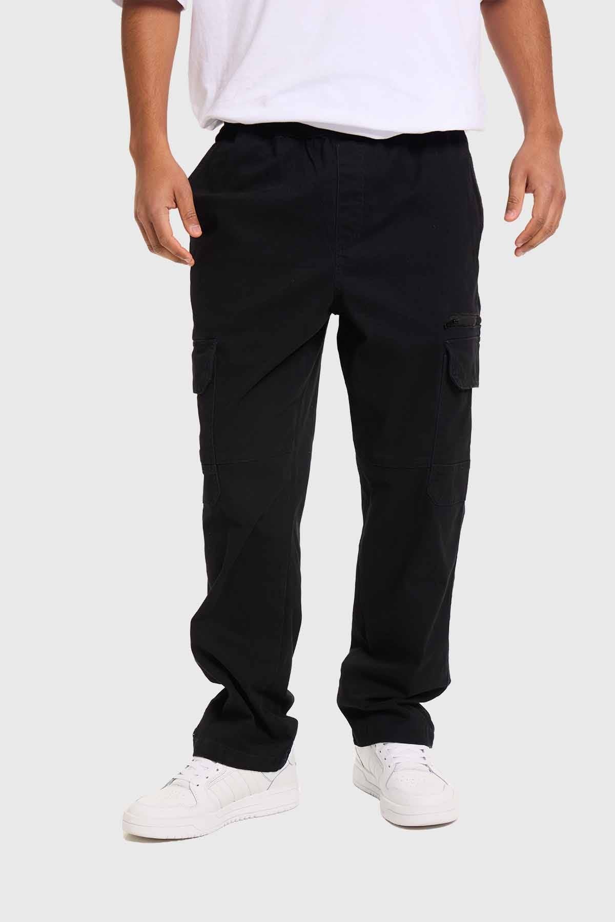 Pantalón Hombre Cargo Pretina Negro