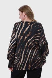 Blusa Mujer Animal Print Café