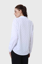 Blusa Mujer Abotonada Con Bolsillo Blanco