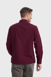 Camisa Hombre Oxford Burdeo