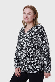 Blusa Mujer Pinza Pliegue Delantero Negro
