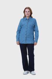 Blusa Mujer Roll Up Azul