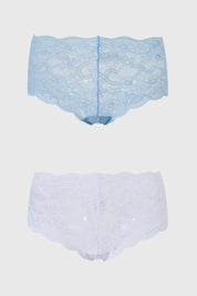 Calzón Mujer Pantaleta Bipack Encaje Celeste