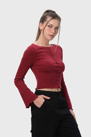 Sweater Mujer Patchwork Rojo