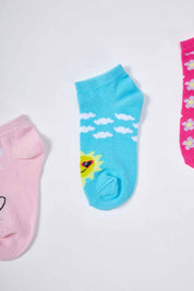 Calceta Niña Tripack Print Rosado