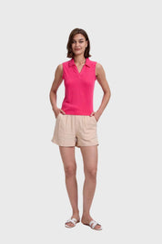 Polera Mujer Escote En V Fucsia
