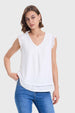 Polera Mujer Doble Capa Y Pinza Crudo