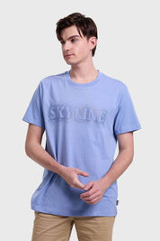 Polera Hombre Print Strass Celeste