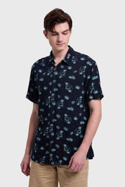 Camisa Hombre Mini Print Azul