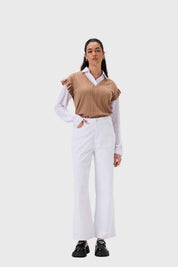Pantalón Mujer Abotonado Blanco