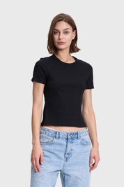 Polera Mujer Rip Crop Negro