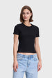 Polera Mujer Rip Crop Negro