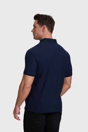 POLERA HOMBRE PIQUE BÁSICA LISA AZUL MARINO FSP