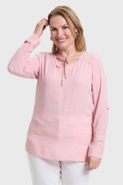 Blusa Mujer Crep Estampada Palo Rosa